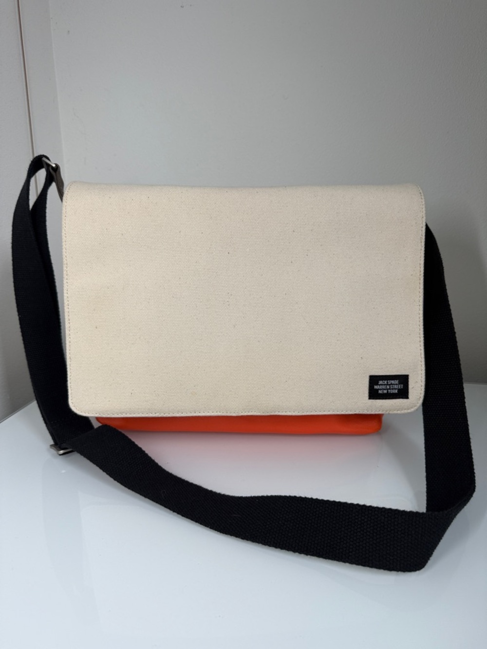 Jack Spade Warren Street Dipped Industrial Canvas Messenger Bag - Orange/Cream